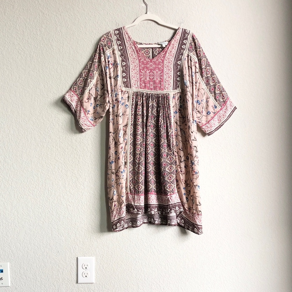 Sundance Everyday Dream Dress Tunic Paisley Boho Half Sleeve Swim Coverup